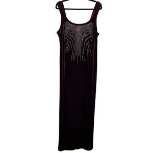 Onyx Nite by Wendye Chaitin Jeweled Velvet Evening Gown, Size 16
